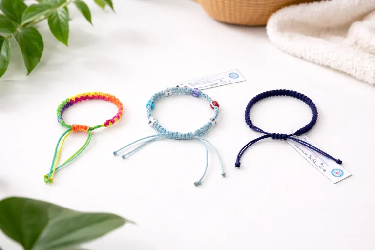 Handmade bracelet crafted by visually impaired learners at DYP Cambodia